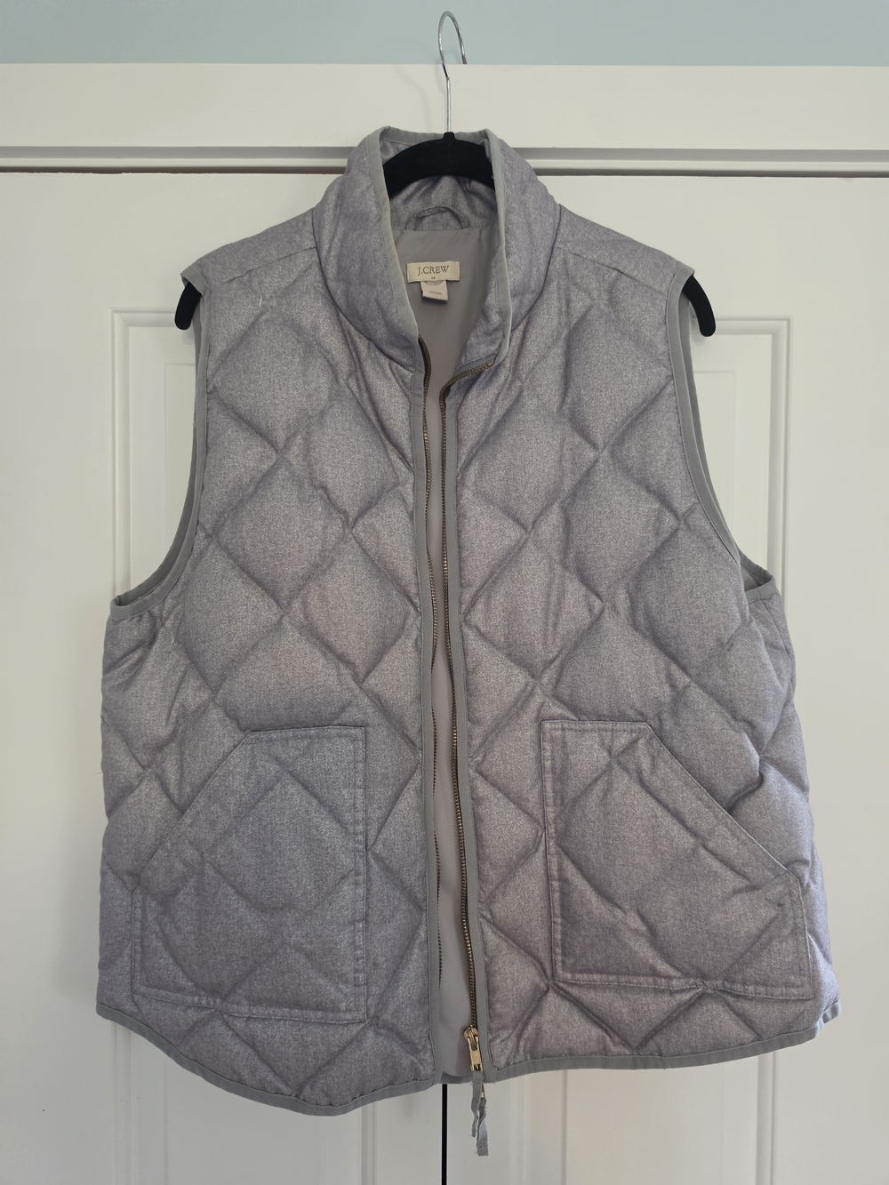 J.Crew Quilted Puffer Vest in Heather Gray